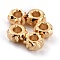 Brass Beads, Long-Lasting Plated, Corrugated Rondelle, Real 24K Gold Plated, 2.5x1.5mm, Hole: 1mm