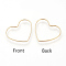 Brass Linking Rings, Real 18K Gold Plated, Heart, 18x22x1mm