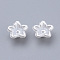 ABS Plastic Imitation Pearl Beads, Flower, White, 10x10.5x5mm, Hole: 1mm