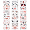 9 Sheets 9 Styles Halloween Temporary Face Tattoos, Plastic Face Scar Eye Stickers for Halloween Party Face Decoration, Halloween Themed Pattern, 210x150x0.2mm, 1 sheet/style
