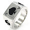 316L Surgical Stainless Steel Enamel Finger Rings for Men, Ace of Spades, with Enamel, Stainless Steel Color, US Size 12(21.4mm)