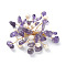 Natural Amethyst Chips & Pearl Beaded Flower Brooch Pin, Golden 304 Stainless Steel Wire Wrap Lapel Pin for Women, 45~55x55~60x10mm