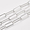 Unwelded Iron Paperclip Chains, Flat Oval, Drawn Elongated Cable Chains, with Spool, Platinum, 18x6x1.2mm, about 82.02 Feet(25m)/roll