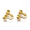 316 Stainless Steel Clip-on Earring Findings, Real 18K Gold Plated, 13.5x17x5mm