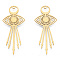 201 Stainless Steel Pendants, Eye Charm, Real 18K Gold Plated, 45.5x20x1mm, Hole: 1.5mm