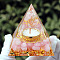 Orgonite Pyramid Resin Energy Generators, Natural Rose Quartz Display Decorations, for Home Office Desk Decoration, 60mm