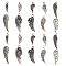100Pcs 10 Styles Tibetan Style Alloy Pendants, Wing, Cadmium Free & Lead Free, Antique Silver, 17x5x1mm, Hole: 2mm, 10pcs/style