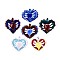 Handmade Lampwork Pendants, Heart, Mixed Color, 48~55x52~57x16~20mm, Hole: 6~9x7~11mm