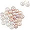 Natural Cultured Freshwater Pearl Beads, Half Drilled Hole, Half Round, Pink, 6.5~7x5~6mm, Hole: 1mm, 30pcs/box