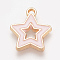 Alloy Enamel Pendants, Star, Misty Rose, 16x14x1mm, Hole: 1.5mm