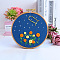 Flower & Constellation Pattern 3D Bead Embroidery Starter Kits, including Embroidery Fabric & Thread, Needle, Instruction Sheet, Gemini, 200x200mm