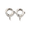 925 Sterling Silver Spring Ring Clasps, Real Platinum Plated, 7.5x6x2.5mm, Hole: 1.6mm