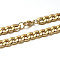 304 Stainless Steel Cuban Link Chain Necklaces and Bracelets Jewelry Sets, with Lobster Claw Clasps, Golden, 23.6 inch(599mm), 210x6.5mm(8-1/2 inchx1/4 inch)