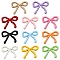 55Pcs 11 Colors Alloy Beads, Bowknot, Mixed Color, 13.3x17.3x4.5mm, Hole: 1.6mm, 5pcs/color