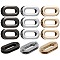 12Pcs 3 Colors Zinc Alloy Screw-in Grommet Eyelet Findings, for Bag Making, Oval, Mixed Color, 2.95x1.6x0.5cm, Inner Diameter: 1.88x0.6cm, 4pcs/color