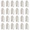 40Pcs Brass Snap on Bails, with Crystal Rhinestone, Leaf, Platinum, 12x4x8mm