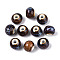 Handmade Porcelain Beads, Rondelle, Fancy Antique Glazed Porcelain, Coconut Brown, 8.2~9x7~7.5mm, Hole: 2.5~3mm