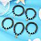 5Pcs Ocean Theme 304 Stainless Steel Charm Bracelets, Natural Coconut & Lava Rock Beads Stretch Bracelets for Men Women, Coconut Brown, Inner Diameter: 2 inch(5cm), 5pcs/set
