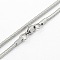 Tarnish Resistant Men's 304 Stainless Steel Snake Chain Necklaces, with Lobster Claw Clasps, Stainless Steel Color, 19.7 inch(50cm), 2.5mm