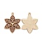 Alloy Enamel Pendants, for Christmas, Light Gold, Snowflake, Camel, 29.5x23x2mm, Hole: 1.6mm