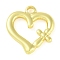 304 Stainless Steel Pendants, Heart with Cross Charm, Real 18K Gold Plated, 20.5x19x2.5mm, Hole: 2.8mm