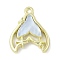 Zinc Alloy Pendants, with Glass, Golden, Fish, 20.5x17x4mm, Hole: 1.8mm