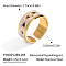 Stainless Steel Evil Eye Cuff Open Rings for Women, with Enamel, Golden, White, 8.3mm, Inner Diameter: 17.4mm
