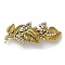 Leaf Alloy Rhinestone Hair Barrettes, Hair Accessories for Women Girl, Antique Golden, 87x42.5x13mm
