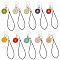 20Pcs 10 Style Alloy Enamel Mobile Straps, with Plastic Mobile Dustproof Plugs, Flower, Mixed Color, 80mm, 2pcs/color
