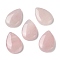 Natural Rose Quartz Pendants, Teardrop Charms, 30.5x20x6mm, Hole: 1mm