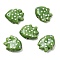 Handmade Porcelain Beads, Polka Dot Fish, Famille Rose Porcelain, Green, 16.5x19.5~20.5x8.5~9.5mm, Hole: 1.8~2mm