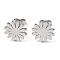Non-Tarnish 304 Stainless Steel Stud Earrings, Flowers, Stainless Steel Color, 11.5mm