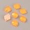 36Pcs Fluorescence Glass Connector Charms, Faceted Irregular Rhombus Shape, Orange, 10x8x3.5mm, Hole: 1mm
