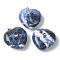 Natural Sodalite Pendants, Heart Charms with Platinum Tone Brass Findings, 30.5x30x13mm, Hole: 7x4mm