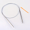 Steel Wire Stainless Steel Circular Knitting Needles and Random Color Plastic Tapestry Needles, More Size Available, Stainless Steel Color, 650x3.5mm, 52x1mm, 2pcs/bag