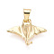 Brass Pendants, Manta Ray/Fish Charms, Real 18K Gold Plated, 13~3.5x18x2.5mm, Hole: 3.5x5~5.5mm