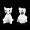 Handmade Lampwork Beads, Cat Shape, White, 21x14.5x12.5mm, Hole: 1.8mm
