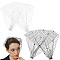 2Pcs 2 Colors Polyester Fascinator Mesh Face Veil, with Plastic Combs, for Women Wedding Party Decorations, Mixed Color, 430mm, 1pc/color