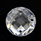 Cubic Zirconia Charms, Faceted, Flat Round, Clear, 2x4mm, Hole: 0.7~0.8mm
