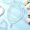 304 Stainless Steel Cross Pendant Dyed Natural Shell Oval Beaded 3 Layer Necklaces for Women, White, Stainless Steel Color, 14.96~18.43 inch(38~46.8cm), 3pcs/set