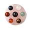 Chakra Natural Rose Quartz Base Seven Star Group Display Decorations, with Gemstone Beads, for Home Office Feng Shui Ornament, 55~55.5x8~8.5mm