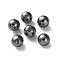 Shell Pearl Beads, Round, Half Drilled, Dark Gray, 6mm, Hole: 0.8mm
