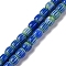 Handmade Lampwork Beads Strands, Rarrel, Royal Blue, 6x6mm, Hole: 1mm, about 63pcs/strand, 15.16''(38.5cm)