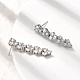 Серьги-гвоздики с кисточками из латуни с микропаве из прозрачных кубических цирконий EJEW-P322-11P-3