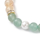 Браслеты из натуральных зелёных бусин авантюрина BJEW-JB12229-01-4