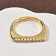 Латунные микро проложить пальцев кольца кубического циркония RJEW-H258-04G-2