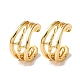 Тройные серьги-каффы в форме буквы С из латуни EJEW-D332-05E-G-4