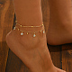 Милые и симпатичные женские браслеты на ногу с подвеской в виде звезды из прозрачного стекла и латуни IN3694-1