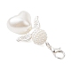 Подвеска в форме сердца ангела из акрила и АБС-пластика с имитацией жемчуга HJEW-JM03564-01-4