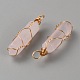 Двойные заостренные подвески из натурального розового кварца G-WH0029-09B-G-2